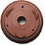 Round unglazed bonsai pot by Shouzan Mizuno - 362 x 362 x 137 mm