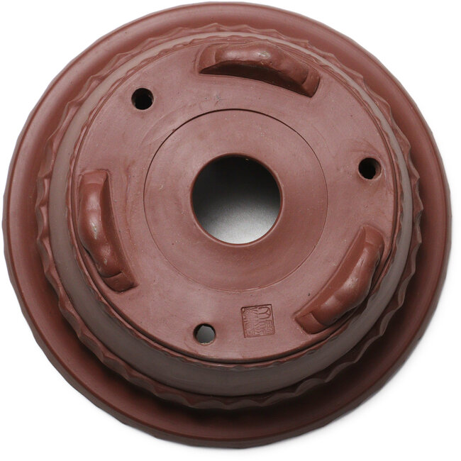 Ronde, ongeglazuurde bonsaipot van Shouzan Mizuno - 325 x 325 x 120 mm
