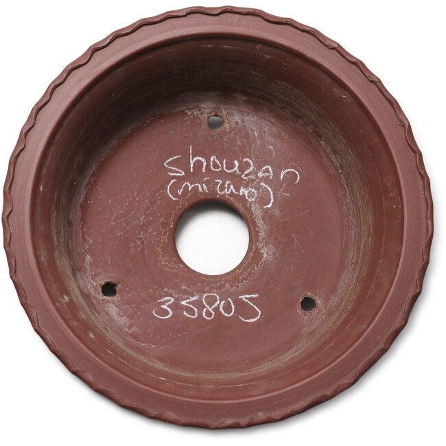 Pot à bonsaï rond non émaillé de Shouzan Mizuno - 325 x 325 x 120 mm