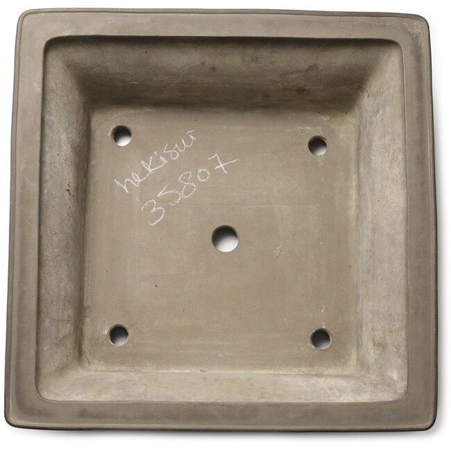 Pot à bonsaï carré non émaillé de Suishoen Hekisui - 467 x 467 x 195 mm