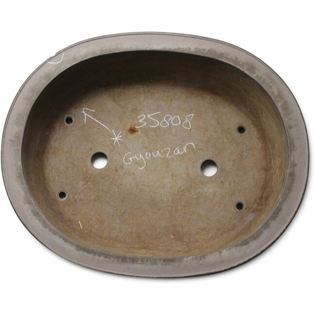Maceta ovalada sin esmaltar para bonsái de Gyouzan - 530 x 433 x 155 mm
