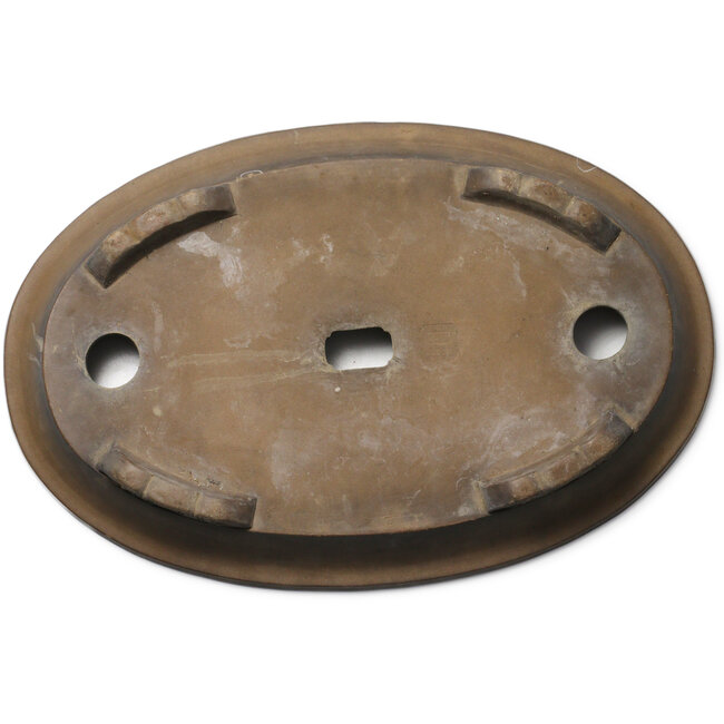 Maceta ovalada para bonsái sin esmaltar de la era Taisho - Kinka (pre-Yama-aki) - 540 x 357 x 72 mm