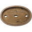 Oval unglazed bonsai pot by Taisho era - Kinka (pre-Yama-aki) - 540 x 357 x 72 mm