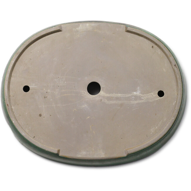 Pot ovale vert pour bonsaï - 463 x 365 x 90 mm