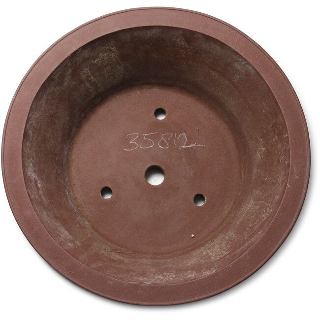 Round unglazed bonsai pot - 490 x 490 x 153 mm