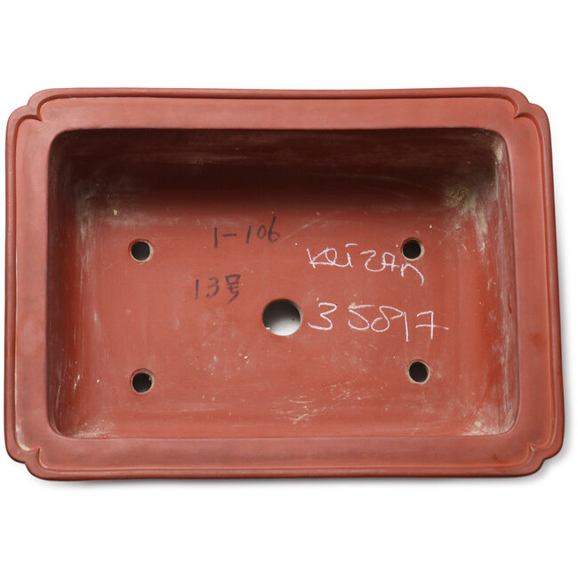 Pot à bonsaï rectangulaire non émaillé de Keizan - 402 x 290 x 150 mm