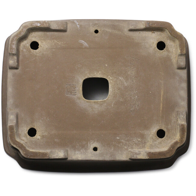 Mokko unglazed bonsai pot by Akira Shozan (Mr. Akira Watanabe and Mr. Fumikazu Watanabe, Jukousan) - 425 x 345 x 135 mm