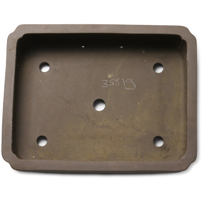 Rectangular unglazed bonsai pot - 415 x 323 x 112 mm