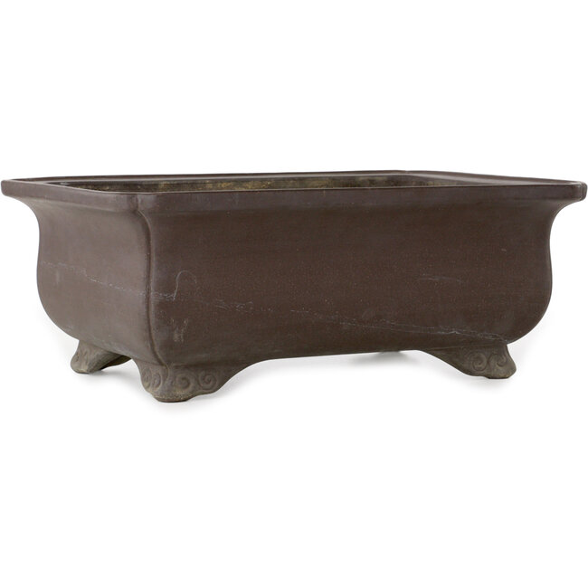 Vaso bonsai rettangolare non smaltato di Keizan - 415 x 300 x 160 mm