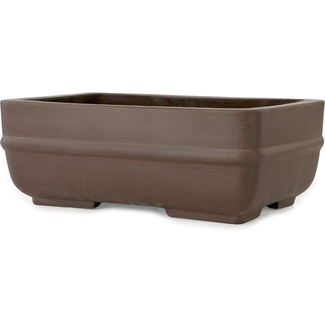Vaso bonsai rettangolare non smaltato di Yamaaki Toshio (terza generazione) - 330 x 210 x 123 mm