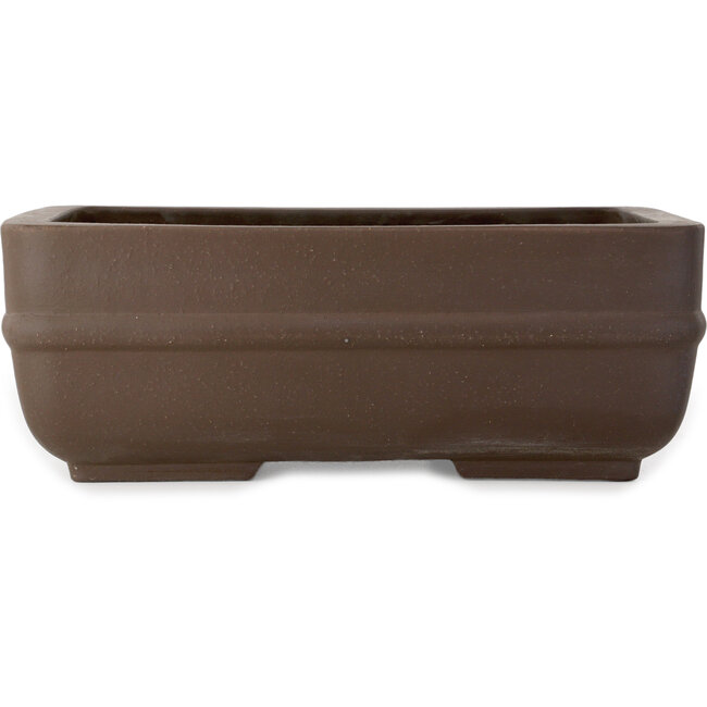 Maceta rectangular sin esmaltar para bonsái de Yamaaki Toshio (tercera generación) - 330 x 210 x 123 mm