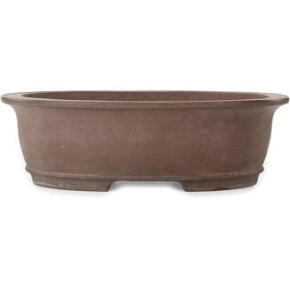 Gyouzan - Yukizyou Nakano & Yuuji Nakano 473 mm oval unglazed bonsai pot by Gyouzan, Tokoname, Japan