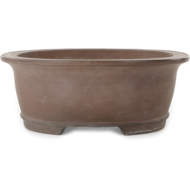Oval unglazed bonsai pot by Gyouzan - 473 x 380 x 140 mm