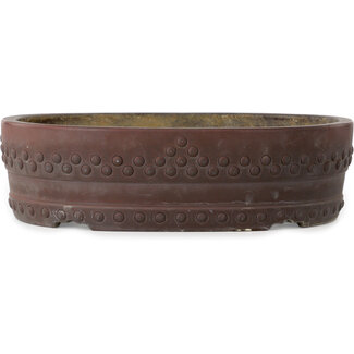 Senkoen 400 mm oval unglazed bonsai pot by Senkoen, Tokoname, Japan