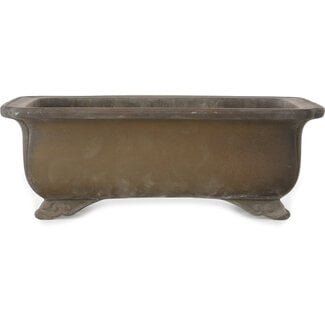 Inaba Toen Rechthoekige ongeglazuurde bonsaipot van 350 mm van Inaba Toen, Tokoname, Japan