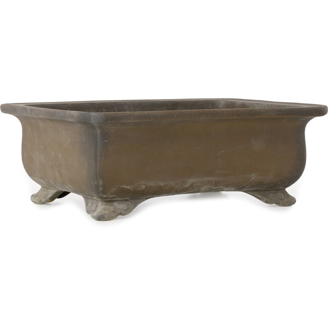 Rectangular unglazed bonsai pot by Inaba Toen - 350 x 262 x 122 mm