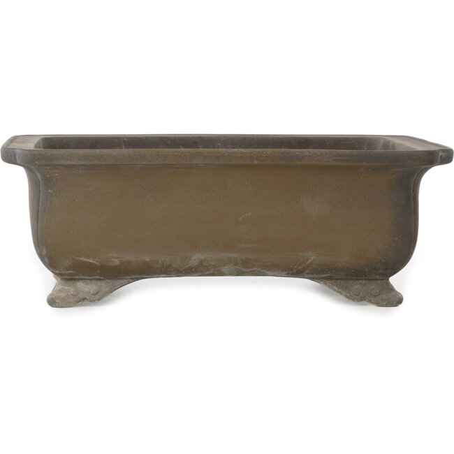 Vaso bonsai rettangolare non smaltato di Inaba Toen - 350 x 262 x 122 mm