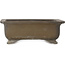 Rechthoekige ongeglazuurde bonsaipot van Inaba Toen - 350 x 262 x 122 mm