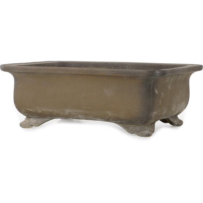 Rectangular unglazed bonsai pot by Inaba Toen - 350 x 262 x 122 mm