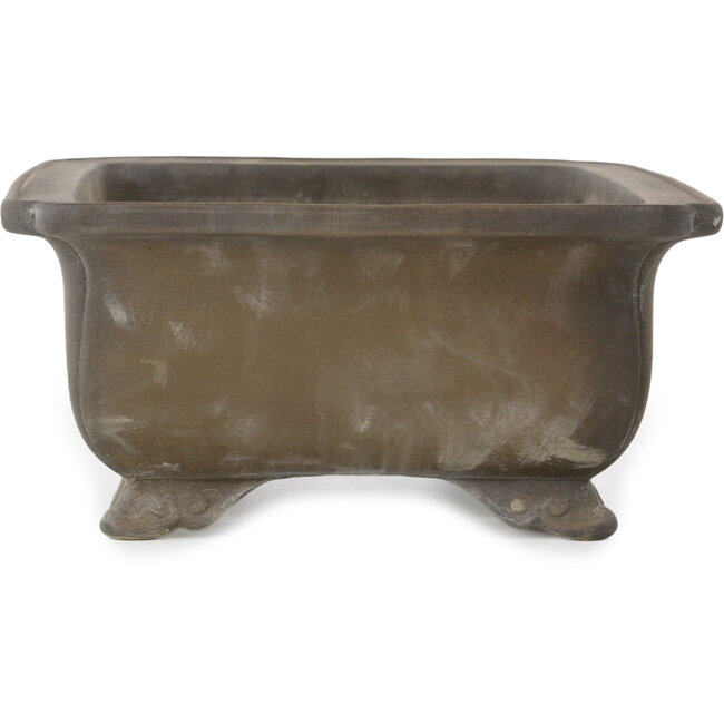 Rectangular unglazed bonsai pot by Inaba Toen - 350 x 262 x 122 mm