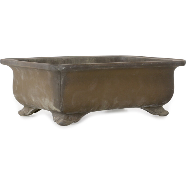 Vaso bonsai rettangolare non smaltato di Inaba Toen - 350 x 262 x 122 mm