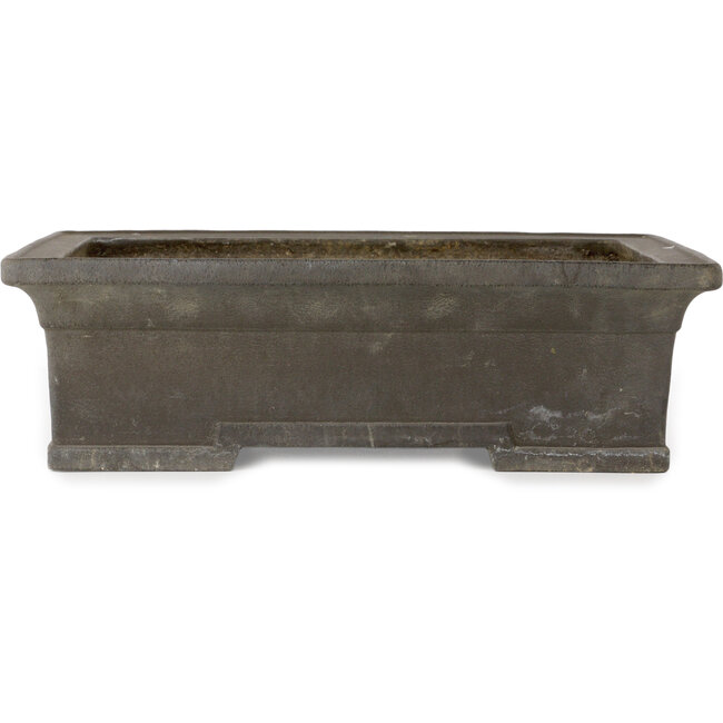 Rectangular unglazed bonsai pot by Kyuhoen (Shunhosho) - 463 x 365 x 138 mm