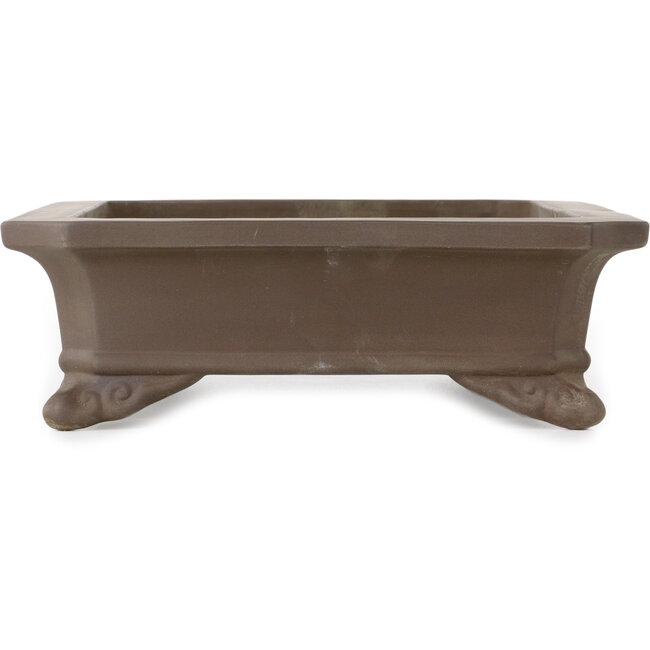 Vaso bonsai rettangolare non smaltato di Yamaaki Toshio (terza generazione) - 357 x 265 x 83 mm