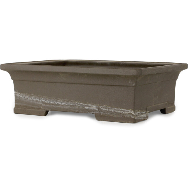Rectangular unglazed bonsai pot by Kyuhoen (Shunhosho) - 402 x 315 x 128 mm