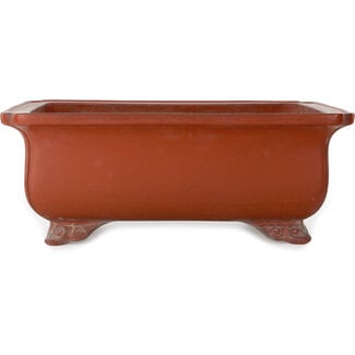 Keizan 467 mm rectangular unglazed bonsai pot by Keizan, Tokoname, Japan