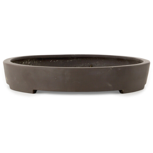 Maceta ovalada sin esmaltar para bonsái de Yamaaki Toshio (tercera generación) - 465 x 345 x 58 mm