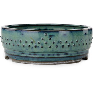 Ronde turquoise pot van 215 mm uit Japan