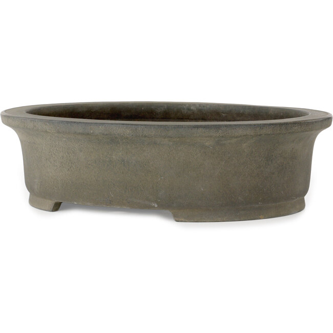 Pot à bonsaï ovale non émaillé par Aiba Koyou - 417 x 365 x 118 mm