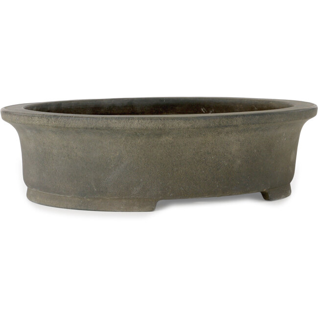 Pot à bonsaï ovale non émaillé par Aiba Koyou - 417 x 365 x 118 mm