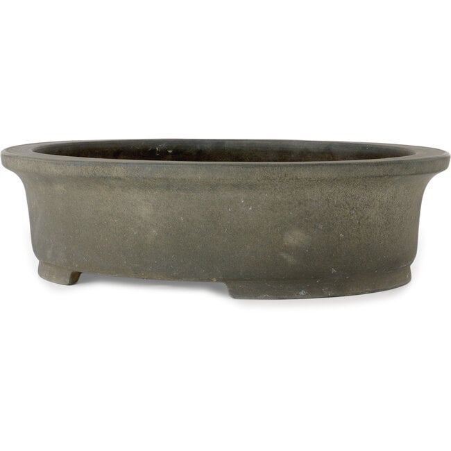 Ovale, ongeglazuurde bonsaipot van Aiba Koyou - 417 x 365 x 118 mm