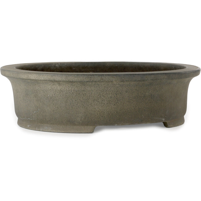Pot à bonsaï ovale non émaillé par Aiba Koyou - 417 x 365 x 118 mm