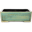 Square teal bonsai pot by Aiba Koyou - 210 x 210 x 70 mm