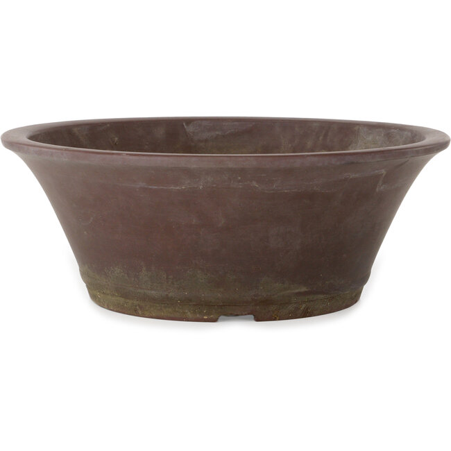 Round unglazed bonsai pot - 373 x 373 x 138 mm