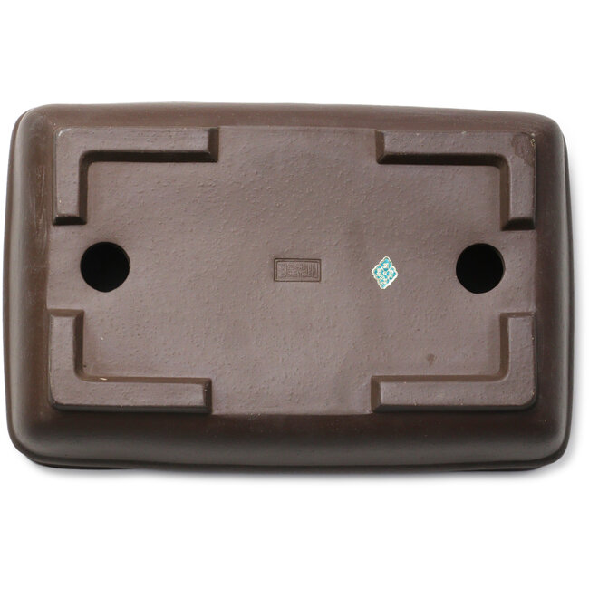 Rectangular unglazed bonsai pot by Yamaaki Toshio (third generation) - 330 x 210 x 123 mm