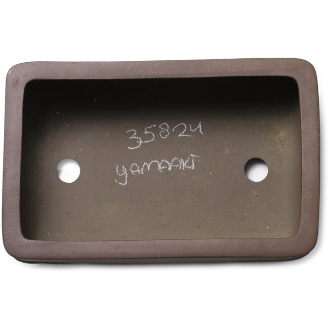 Pot à bonsaï rectangulaire non émaillé de Yamaaki Toshio (troisième génération) - 330 x 210 x 123 mm