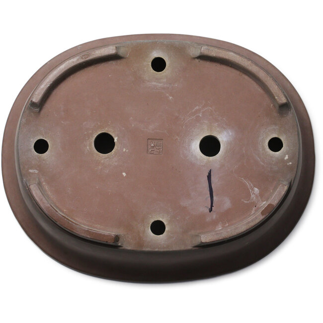 Pot à bonsaï ovale non émaillé de Gyouzan - 473 x 380 x 140 mm