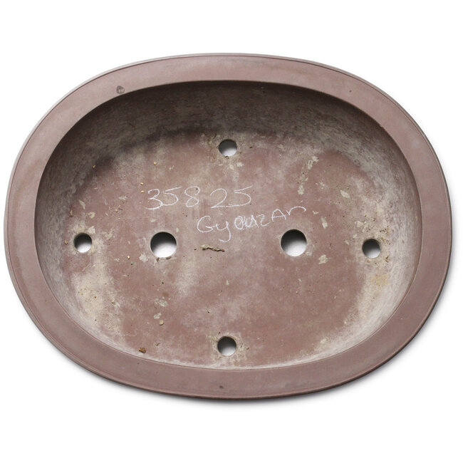 Ovaler, unglasierter Bonsai-Topf von Gyouzan – 473 x 380 x 140 mm