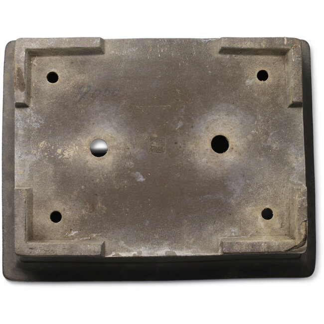Rectangular unglazed bonsai pot by Kyuhoen (Shunhosho) - 463 x 365 x 138 mm