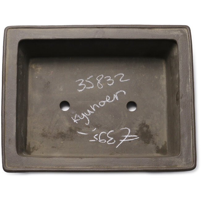 Maceta rectangular sin esmaltar para bonsái de Kyuhoen (Shunhosho) - 402 x 315 x 128 mm