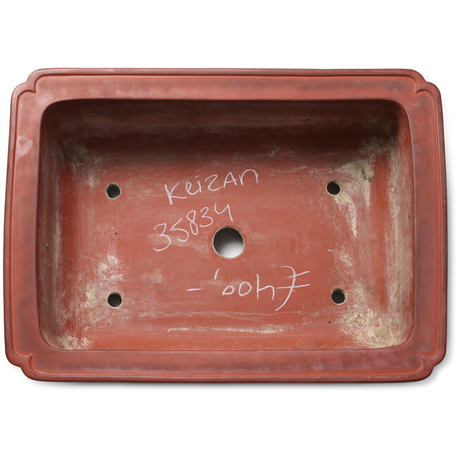 Maceta rectangular sin esmaltar para bonsái de Keizan - 467 x 340 x 178 mm