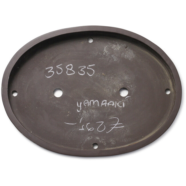 Pot à bonsaï ovale non émaillé de Yamaaki Toshio (troisième génération) - 465 x 345 x 58 mm