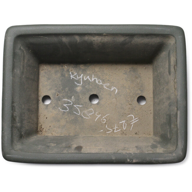 Rectangular unglazed bonsai pot by Kyuhoen (Shunhosho) - 375 x 285 x 132 mm