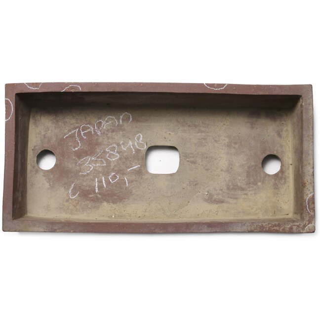Maceta rectangular sin esmaltar para bonsái - 368 x 182 x 78 mm