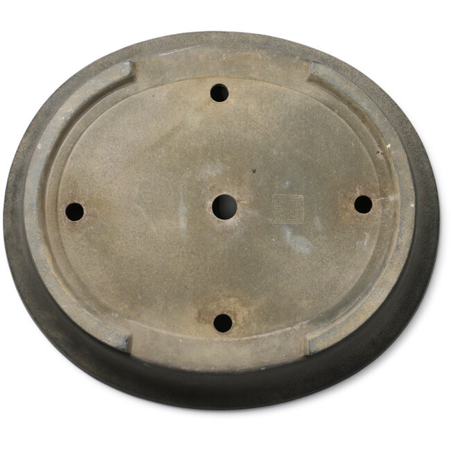 Pot à bonsaï ovale non émaillé par Aiba Koyou - 417 x 365 x 118 mm