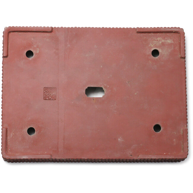 Rectangular unglazed bonsai pot by Kyuhoen (Shunhosho) - 315 x 233 x 35 mm