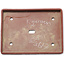 Rectangular unglazed bonsai pot by Kyuhoen (Shunhosho) - 315 x 233 x 35 mm
